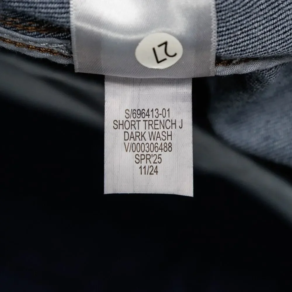 Banana Republic Dark Blue Wash Denim Short Trench Jacket Womens M NWT - Picture 14 of 14